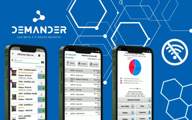 Venda mesmo sem conexao com a internet com o Demander Forca de Vendas