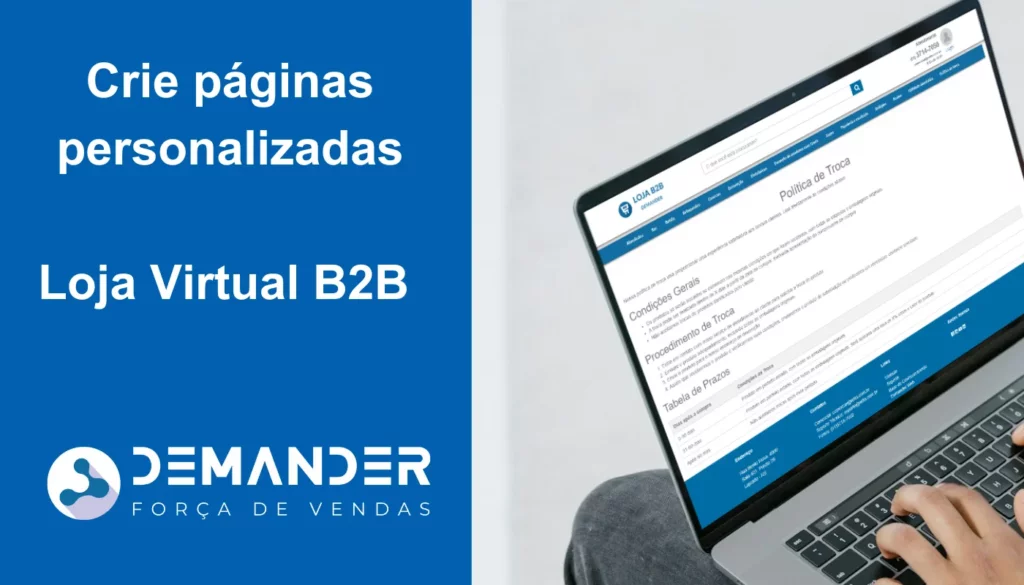 lote Crie paginas personalizadas na Loja B2B Demander