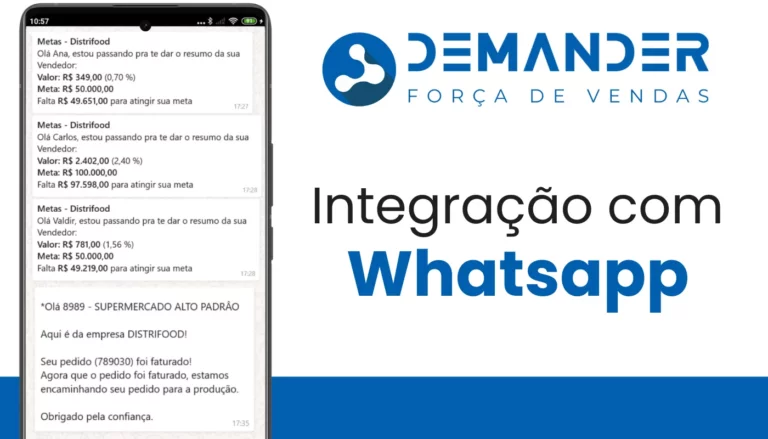 Força de vendas integrado com whatsapp