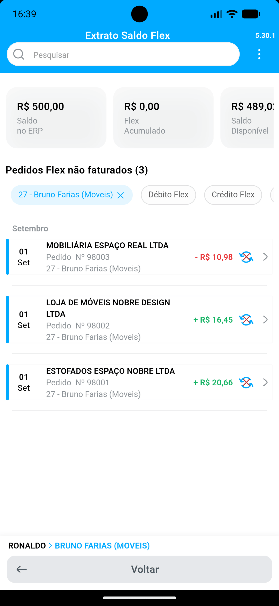 Extrato completo